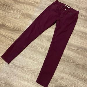Levi’s 710 super skinny maroon jeans size 27